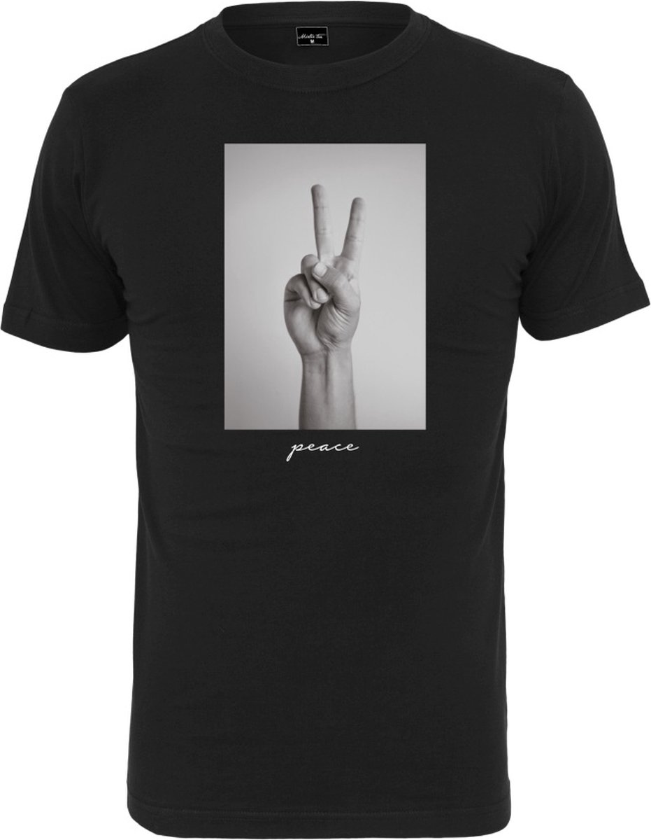 Mister Tee Peace Sign Heren T-shirt XS Zwart