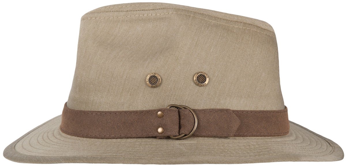 Hatland - UV Fedora hoed voor heren - Yorden - Olijfgroen - maat L (59CM)