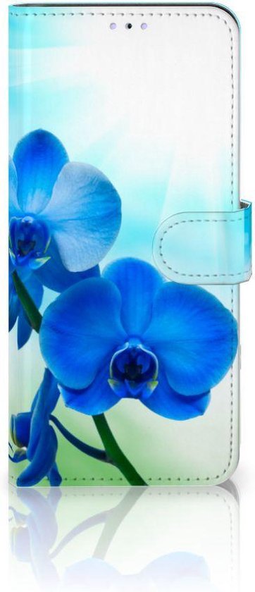 Étui pour téléphone Xiaomi Redmi Note 10 Pro Étui portefeuille avec photo orchidée Blauw cadeau de la Saint-Valentin femme