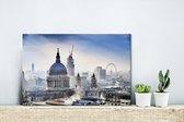 Canvas Schilderij De skyline van Londen met de St Paul's Cathedral - 30x20 cm - Wanddecoratie