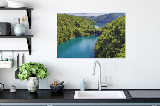 Belle vue sur le parc national des lacs de Plitvice Toile 90x60 cm - Tirage photo sur toile (Décoration murale salon / chambre)