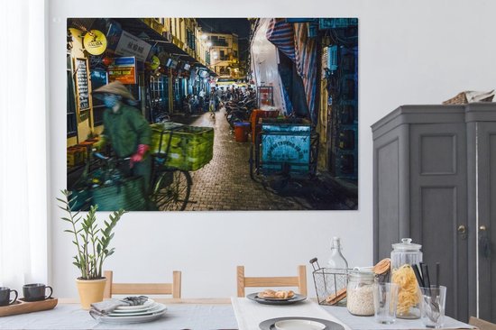 Le vieux quartier de Hanoi Vietnam Toile 180x120 cm - Tirage photo sur toile (Décoration murale salon / chambre) XXL / Groot format!