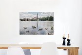Canvas Schilderij Uitzicht over het meer van Kiel in Duitsland - 60x40 cm - Wanddecoratie