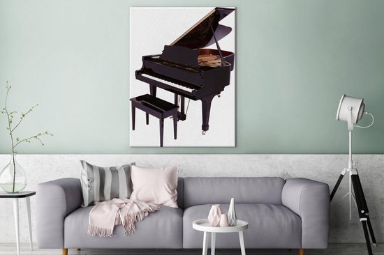 Un piano piano en bois Toile 120x160 cm - Tirage photo sur toile (Décoration murale salon / chambre) XXL / Grand format!