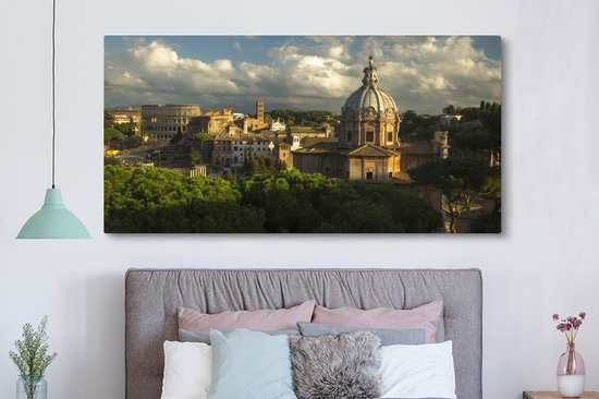 Coucher de soleil sur les vestiges de l'Empire romain 160x80 cm - Tirage photo sur toile (Décoration murale salon / chambre)