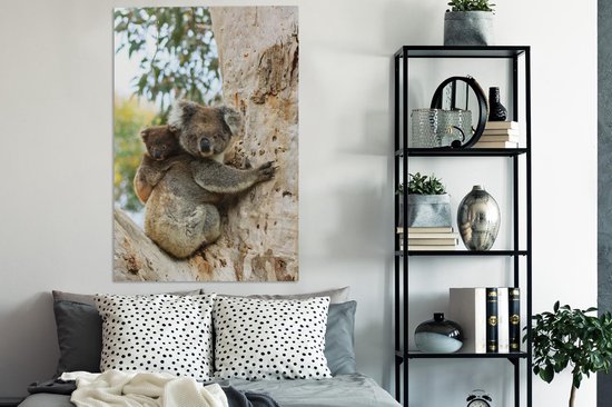 Tableau sur Toile Koalas - Enfant - Arbre - 90x140 cm - Décoration murale