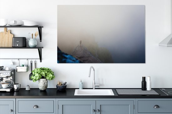 Un voyageur dans la brume toile 140x90 cm - Tirage photo sur toile (Décoration murale salon / chambre)