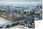 Photo aérienne de Londres et Big Ben Poster 180x120 cm - Tirage photo sur Poster (décoration murale salon / chambre) XXL / Groot format!