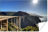 Bixby Creek Bridge in Big Sur Californië Poster 90x60 cm - Foto print op Poster (wanddecoratie woonkamer / slaapkamer) / Amerika Poster