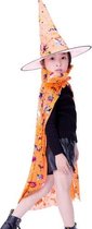 2 STKS Halloween Mantel Kind Heks Cosplay Goochelaar Kleuterschool Stage Performance Mantel Cape Cap, Maat: One Size (Oranje Goudkleurig)-Goud