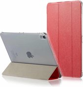 Zijdestructuur horizontale flip magnetische PU lederen hoes voor iPad Pro 12,9 inch (2018), met drievoudige houder en slaap- / wekfunctie (rood)