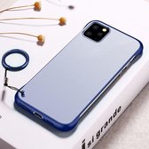 Voor iPhone 11 Pro Max Frosted Anti-slip TPU beschermhoes met metalen ring (blauw)
