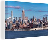 Canvas Schilderij New York skyline in Manhattan - 90x60 cm - Wanddecoratie