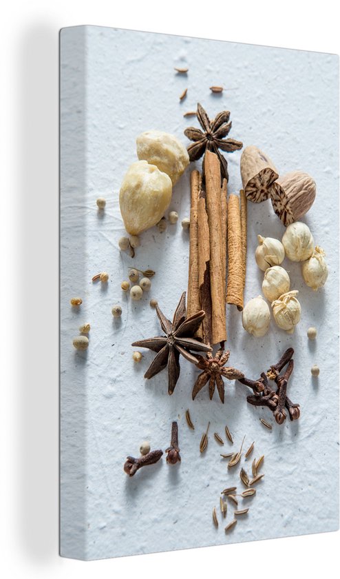 Peintures sur toile - Herbes sur fond clair - 20x30 cm - Décoration murale