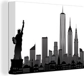 Canvas Schilderij Gedetailleerd beeld New York - 40x30 cm - Wanddecoratie
