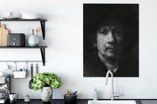 Peintures sur toile - Autoportrait - Rembrandt van Rijn - 60x80 cm - Décoration murale