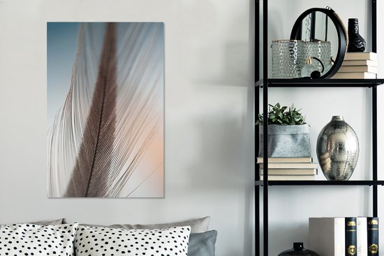 Tableau sur Toile Gros plan d'une Plume - 40x60 cm - Décoration murale