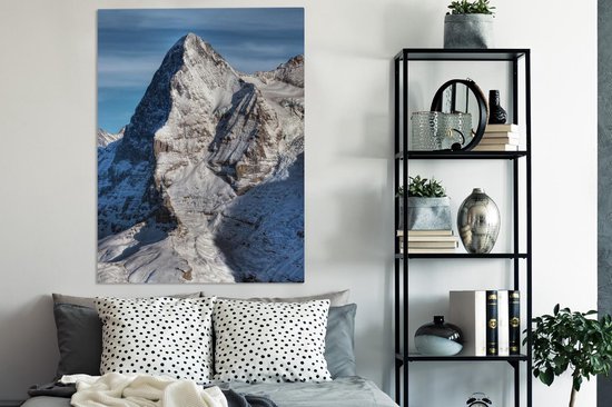 Tableau sur toile Vue depuis le Schilthorn sur l' Eiger suisse - 90x120 cm - Décoration murale