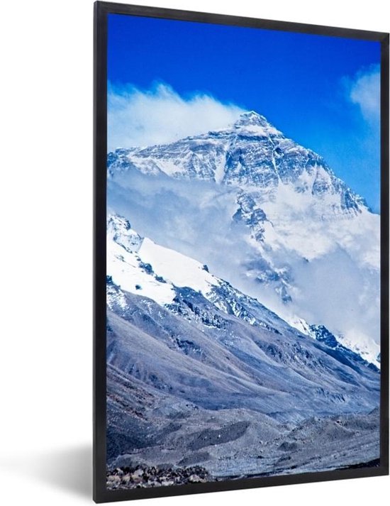 Fotolijst incl. Poster - Mount Everest in Nepal met wolken - 20x30 cm - Posterlijst