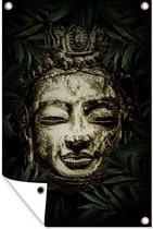 Muurdecoratie Beeld - Boeddha - Steen - 120x180 cm - Tuinposter - Tuindoek - Buitenposter