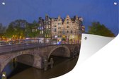 Tuindecoratie De Papiermolensluis bij de Brouwersgracht in Amsterdam - 60x40 cm - Tuinposter - Tuindoek - Buitenposter