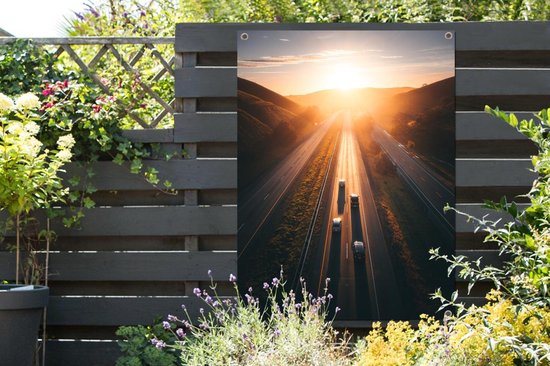 Affiche jardin - Toile jardin - Posters de jardin extérieur - Coucher de soleil californien - 90x120 cm - Jardin