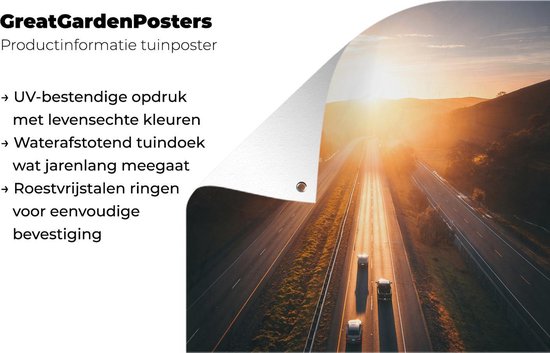 Affiche jardin - Toile jardin - Posters de jardin extérieur - Coucher de soleil californien - 90x120 cm - Jardin