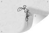 Botanical line-art fleur gracieuse sur fond blanc affiche de jardin toile en vrac 60x40 cm - petit - toile de jardin / toile d'extérieur / Peintures pour l'extérieur (décoration de jardin)