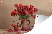 Muurdecoratie Stilleven - Bloemen - Bladeren - 180x120 cm - Tuinposter - Tuindoek - Buitenposter