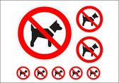 Verboden voor honden stickers - 8 per vel - ISO 7010 - P021