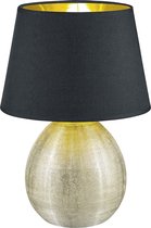 LED Tafellamp - Tafelverlichting - Nitron Lunola - E27 Fitting - Rond - Mat Goud - Keramiek