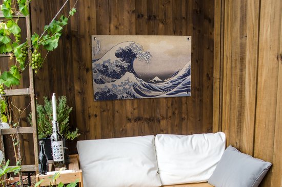 Affiche de jardin - La grande vague au large de Kanagawa - peinture de Katsushika Hokusai - 90x60 cm