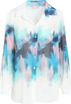 Cassis - Female - Blouse in voile met Tie & Dye print  - Turquoise