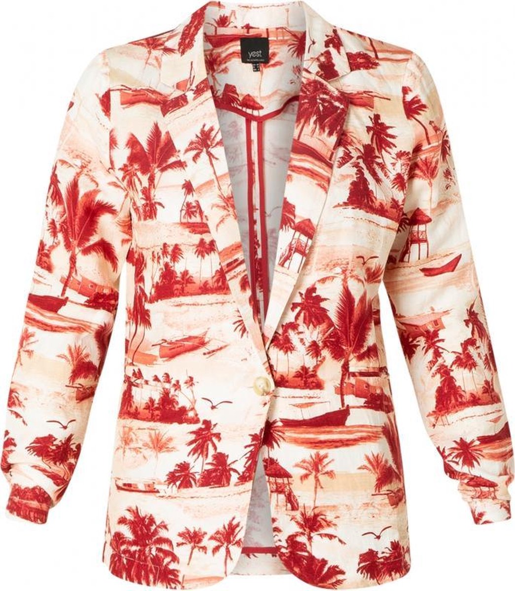 YESTA Jamy Blazer - Port/Multi colour - maat 2(50)