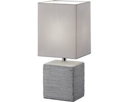 LED Tafellamp - Tafelverlichting - Trion Pinko - E14 Fitting - Rechthoek - Mat Titaan - Keramiek