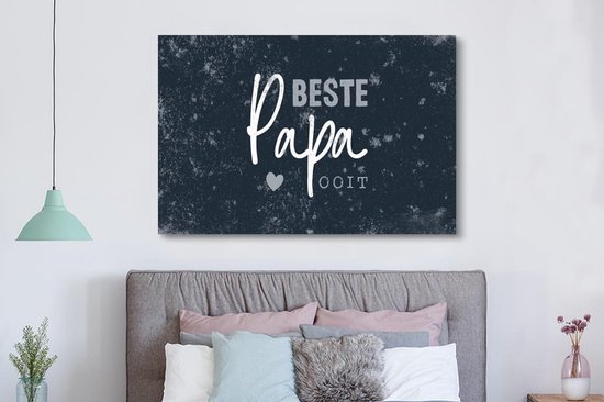 Tableau sur toile avec dictons - Cadeau Vaderdag - Citation - Papa - Meilleur papa de tous les temps - 180x120 cm - Décoration murale XXL - Cadeau Vaderdag - Cadeau - Cadeau pour lui - Astuce - Hommes