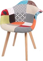 Urban Living - Patchwork eetkamerstoelen met leuning - set van 2 - Multicolour