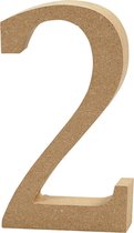 Nummer. 2. H: 8 cm. 1.5 cm. mdf - 1 st