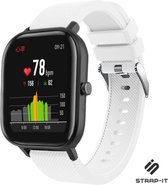 Siliconen Smartwatch bandje - Geschikt voor  Xiaomi Amazfit GTS / GTS 2 siliconen bandje - wit - Strap-it Horlogeband / Polsband / Armband