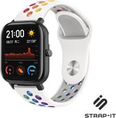 Siliconen Smartwatch bandje - Geschikt voor  Xiaomi Amazfit GTS sport band - kleurrijk wit - Strap-it Horlogeband / Polsband / Armband