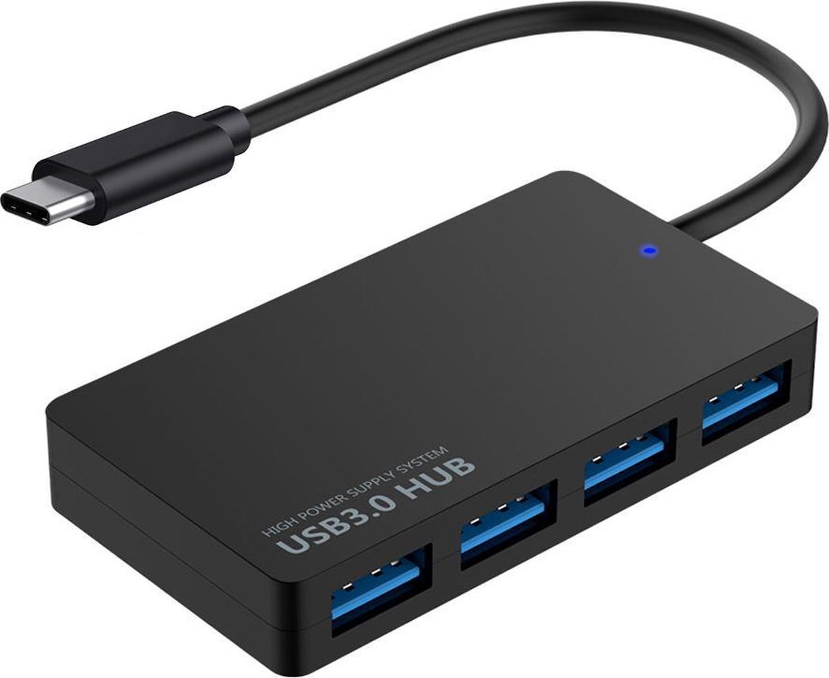 MMOBIEL 4 Port USB Type C Data Hub voor Macbook - Mac - iMac - PC - ZWART - MMOBIEL