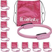 Bluefinity 10x anneau de pilates rose - avec exercices - anneau de fitness - anneau de yoga - anneau de résistance