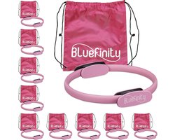 10x pilates ring roze - met oefeningen - fitnessring - yogaring - weerstandsring