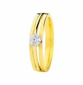 Hemels juwelier- HMLR110- Dames- Damesring- 14k geel gouden- Ring- Verlovingsring- Maat56 - 18mm- Moederdag aanbieding