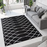Tapiso Bali PP Vloerkleed Tapijt Antraciet Modern Laagpolig Maat- 80x150