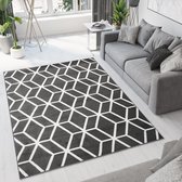 Tapiso Bali PP Vloerkleed Woonkamer Slaapkamer Donkergrijs Design Sfeervol Interieur Modern Geometrisch Duurzaam Hoogwaardig Tapijt Maat - 200x300