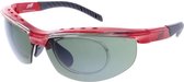 Jill Sport Sportzonnebril Unisex Ovaal Cat. 3. Rood/grijs