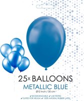 Metallic blauwe ballonnen | 25 stuks