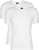 2-pack: Hugo Boss stretch T-shirts Regular Fit - O-hals - wit -  Maat M