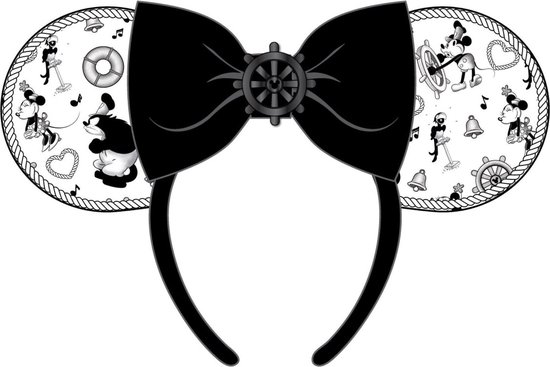 Lf Disney Steamboat Willie Ears Bow Rope Piping Headband Bol